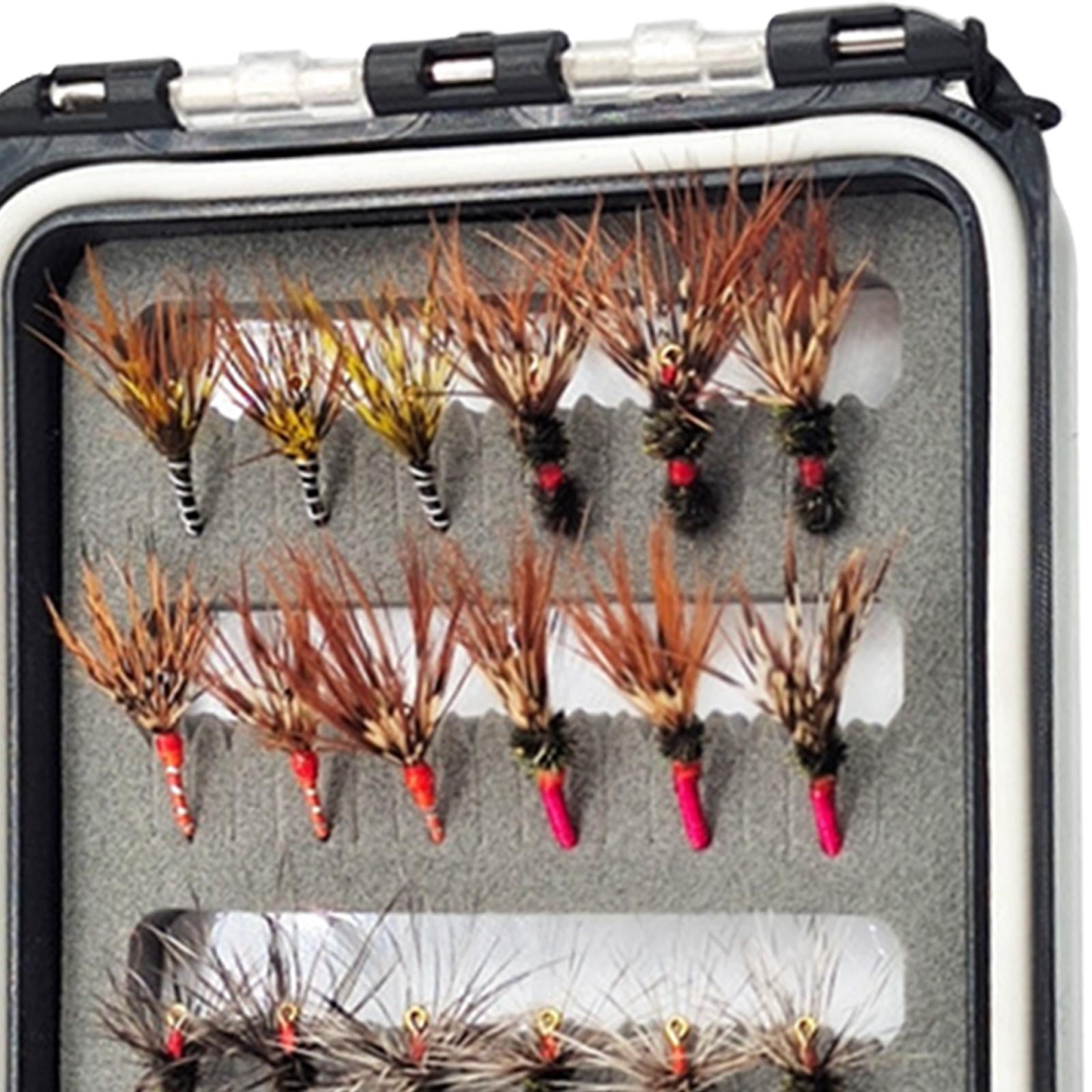 MAGIDEAL 24x Fly Fishing Lures Portable with Sharp Hooks for Sunfish Panfish Bluegill