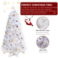 thumbnail image 2 of White Artificial Christmas Tree, 6ft Premium 300 Lights Cool Color 8 Modes Hinged Spruce Full Tree, with 845 Branches and Metal Stand, Easy Assembly, for Indoor and Outdoor Use, 2 of 9