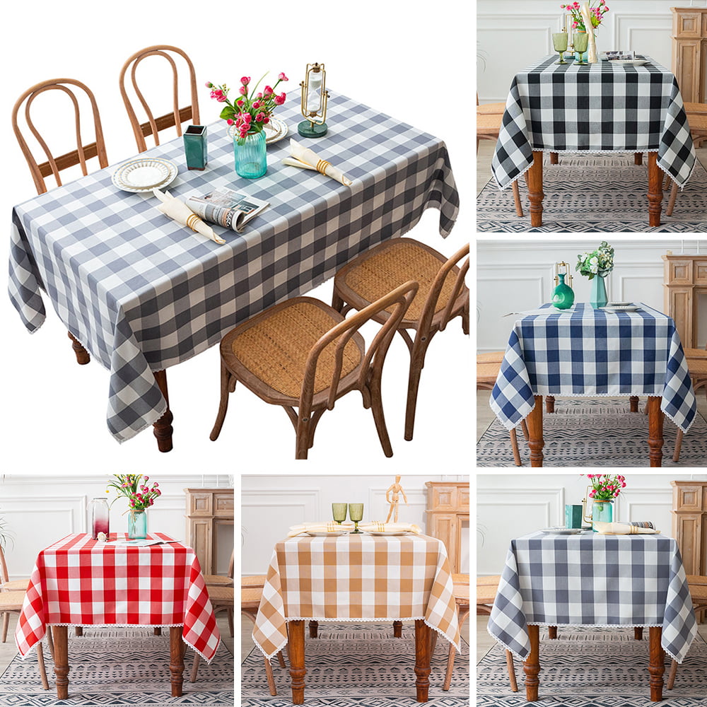 Tablecloth Traditional Gingham Check 100% Cotton Picnic Kitchen Table Linen 