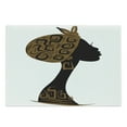 thumbnail image 1 of African Cutting Board, Face Profile Silhouette Woman Headscarf Art Folk Elements, Decorative Tempered Glass Cutting and Serving Board, Large Size, Brown Black White, by Ambesonne, 1 of 1