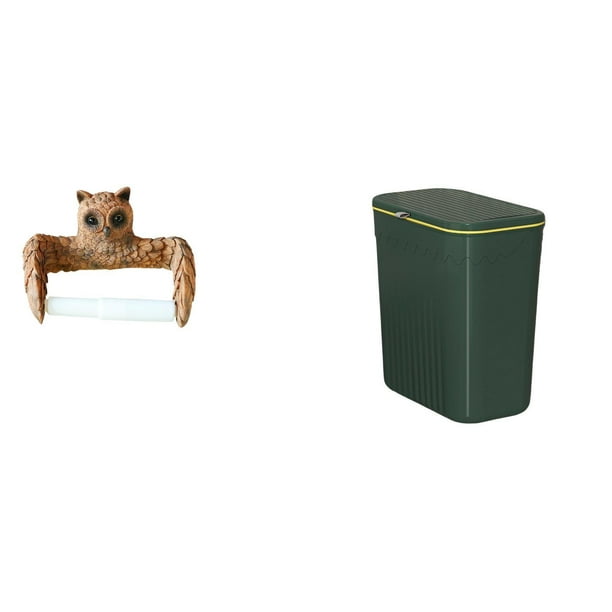 Soporte de papel higiénico,Escultura de pared de búho con porta rollo de papel higiénico,Toallero de pared para colgar en la pared,organizador de rollos de papel higiénico,Contenedor de