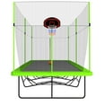 thumbnail image 6 of Rectangular Trampoline Black Powder-coated Galvanized Steel Tubes With Basketball Hoop System Advanced Ladder For Indoor Outdoor Park Garden 10ft x 17ft, 6 of 9