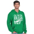 thumbnail image 5 of St Patricks Day I'm With Irish Zip Up Hoodie Men's Women's Brisco Brands S, 5 of 6