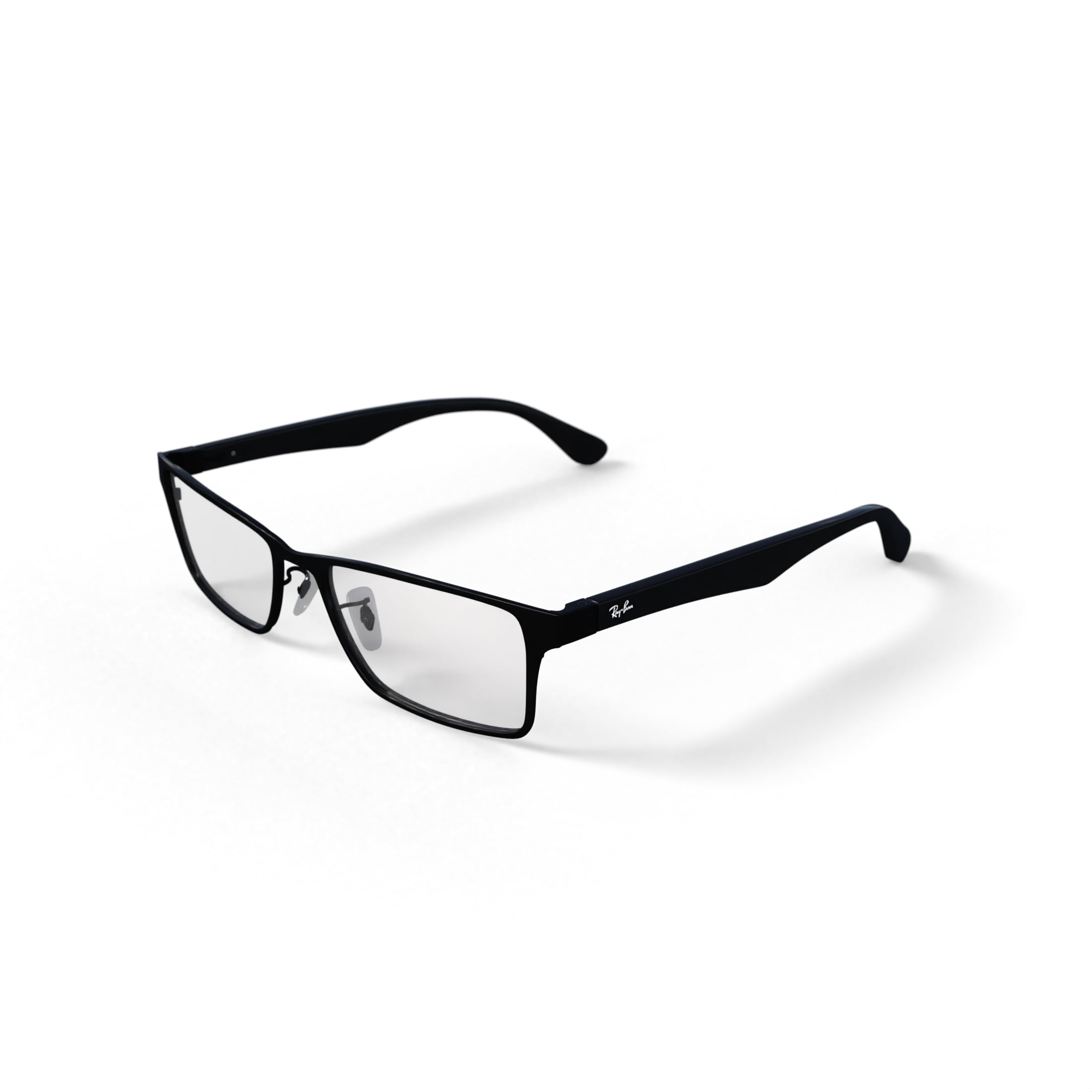 Ray-Ban Unisex Size 55 Rectangular RB6238 Optics Prescription Eyeglasses with Case, Black/Demo Lens