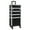 Black, variant on OmySalon 4-in-1 Aluminum Rolling Makeup Train Case, Portable Makeup Storage Organizer Suitcase, Travel Cosmetology Rolling Case, Beauty Storage Trolley Luggage Lockable W/4 Removable Wheels(Black)