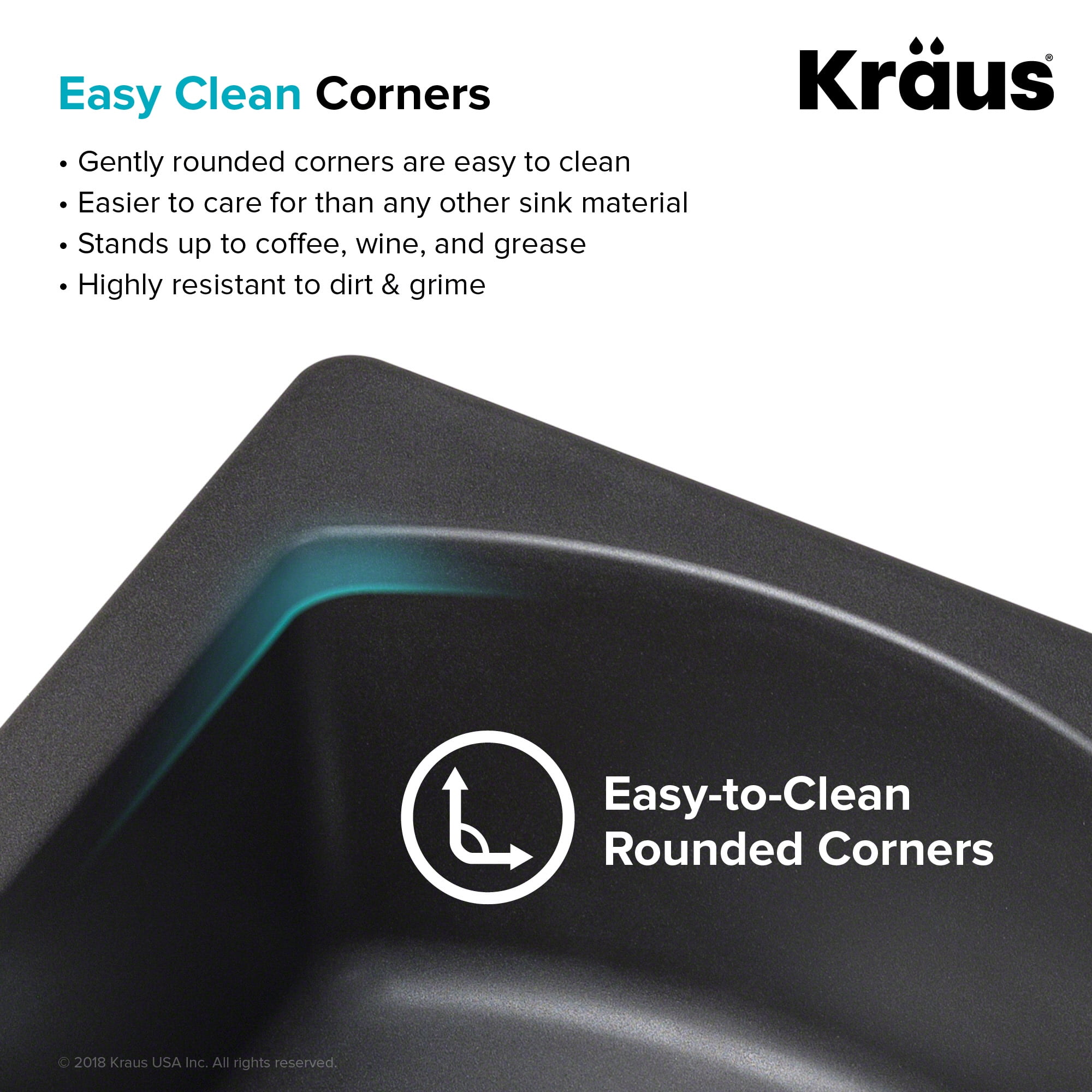 Kraus Quarza 25 Dual Mount Single Bowl Granite Kitchen Sink and Strainer in Grey