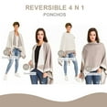 thumbnail image 3 of ASTARIN Winter Women's Cotton Shawl Wrap Poncho Ruana Cape, Cardigan Sweater Open-Front for Spring Fall Winter,Khaki&Beige, 3 of 7