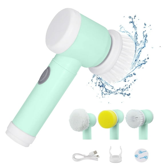 WSNIJFU Electric Spin Scrubber, Cordless Electric Cleaning Brush for Bathroom Electric Spin Cleaner with 3 Replaceable Brush Heads, Rechargeable Handheld Power Shower Scrubber for Cleaning Tub Tile