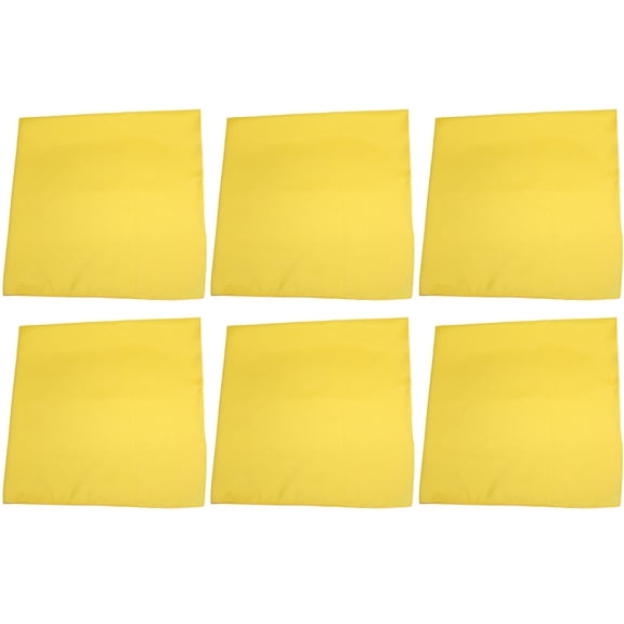 6 Pack Solid Color Polyester Bandanas Durable and Quick Drying (Yellow)
