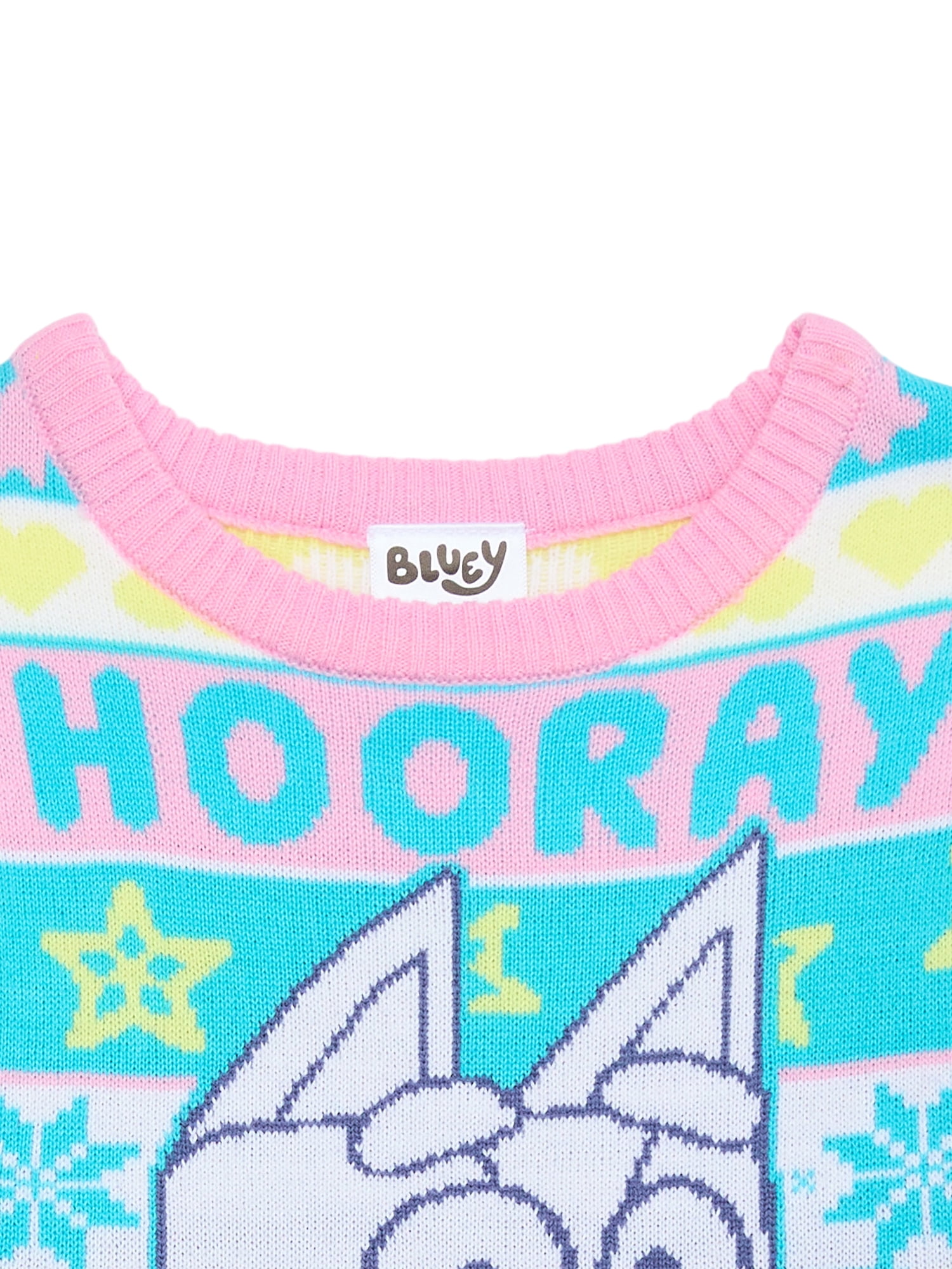 Bluey Toddler Girls Holiday Sweater Dress, Sizes 12 Months-5T