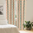 thumbnail image 2 of Ambesonne Retro Curtains, Diagonally Striped Squares, Pair of 28"x84", Marigold Scarlet, 2 of 5