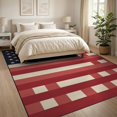 thumbnail image 3 of ODIKA 8'x10' Washable Area Rug Non-Shedding, Easy Care, Patriotic Door Striped Motif Border Independence Welcome July Flowing Dynamic for King Size Bedroom Under Bed, Master Suite, 3 of 7