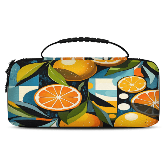 Herdesigns Orange Carry Case Compatible with Nintendo Switch OLED Model 2021/Switch 2017, Fruit Protective Travel Switch Carrying Case with 20 Game Card Slots for Switch Console & Accessories