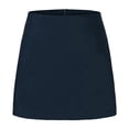 thumbnail image 4 of Jupe-pantalon à Fermeture Éclair devant à Fente Latérale Double pour Femmes, Short Doublé Mode, Bleu Marine, P, 4 of 9