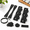 Black-1 set, variant on Black-2 set Louver Bracket Kit DIY Deck Sunblind System Hardware