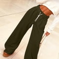 thumbnail image 5 of Women'S Fleece Lined Sweatpants Foldover Waistband Drawstring Wide Leg Sweat Pants Fashion Lounge Pants With Pockets, 5 of 9