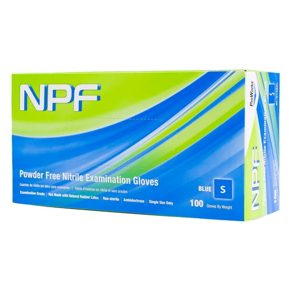 ProWorks® NPF Nitrile Powder Free 5.5 Mil Exam Gloves Blue Sm - Case of 1000