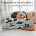 thumbnail image 5 of Navy Blue Beige Floral Throw Pillow Cover 16 x 24 Inch Decorative Pillow Cover Vintage Farmhouse Floral Leaves Lumbar Pillowcase Seasonal Rectangle Cushion Case for Couch Sofa Bed Living Room, 5 of 9