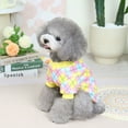 thumbnail image 1 of 2022 New Classic Plaid Sweater Teddy Bomei Dog Warm Clothes Autumn And Winter Pet Clothing rose red L, 1 of 9