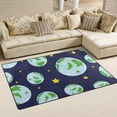 thumbnail image 2 of SKYSONIC Lightweight Carpet Mats Area Soft Rugs Floor Mat Doormat Decoration for Rooms Entrance 31 x 20 inches Planet Earth On Blue, 2 of 6