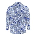 thumbnail image 5 of Raeneomay Long Sleeve Shirts for Men Printed Long Sleeved Button Up Lapel Top, 5 of 5