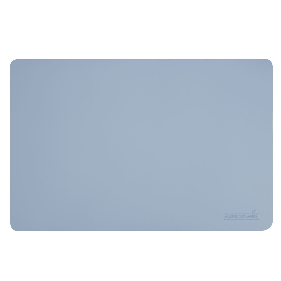 Rectangle Light Blue Vinyl Placemat Embossed 17 3/4" x 12" 6 count box