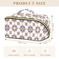 thumbnail image 4 of FORMRS Makeup Bag Travel Cosmetic Organizer for Women Fold Flat Zipper Pouch with Handle, Blue Abstract Pattern, 4 of 8