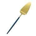 thumbnail image 2 of Koyal Wholesale Modern Wedding Cake Knife And Server Set - 2-Piece Gold Cake Cutter & Server With Navy Blue Handle, 2 of 5