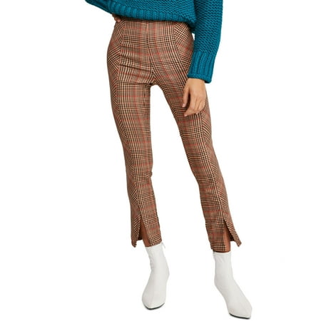 Free People Women's Flyin High Skinny Pants, Brown Combo Size 2