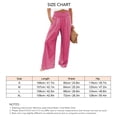 thumbnail image 5 of Pantalones de pierna ancha para mujer, elásticos, de cintura alta, color puro, informales, para citas diarias, playa, sandía, rojo, L, 5 of 5