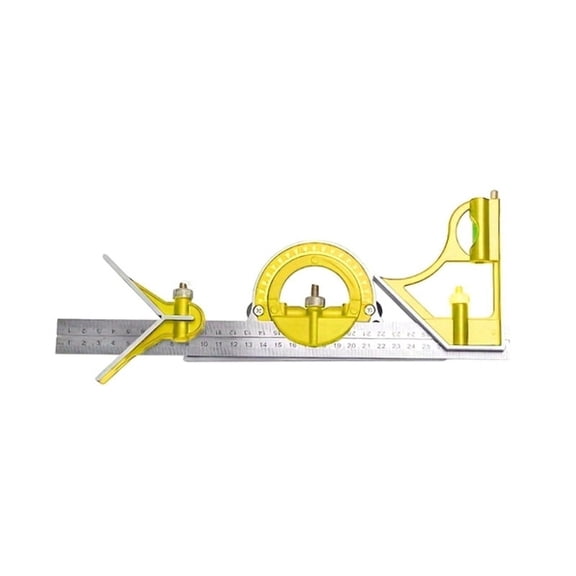 3 in 1 300mm Square Right Angle Ruler Measuring Ruler Multi Combination Protractor Tools Woodworking Tools Yellow