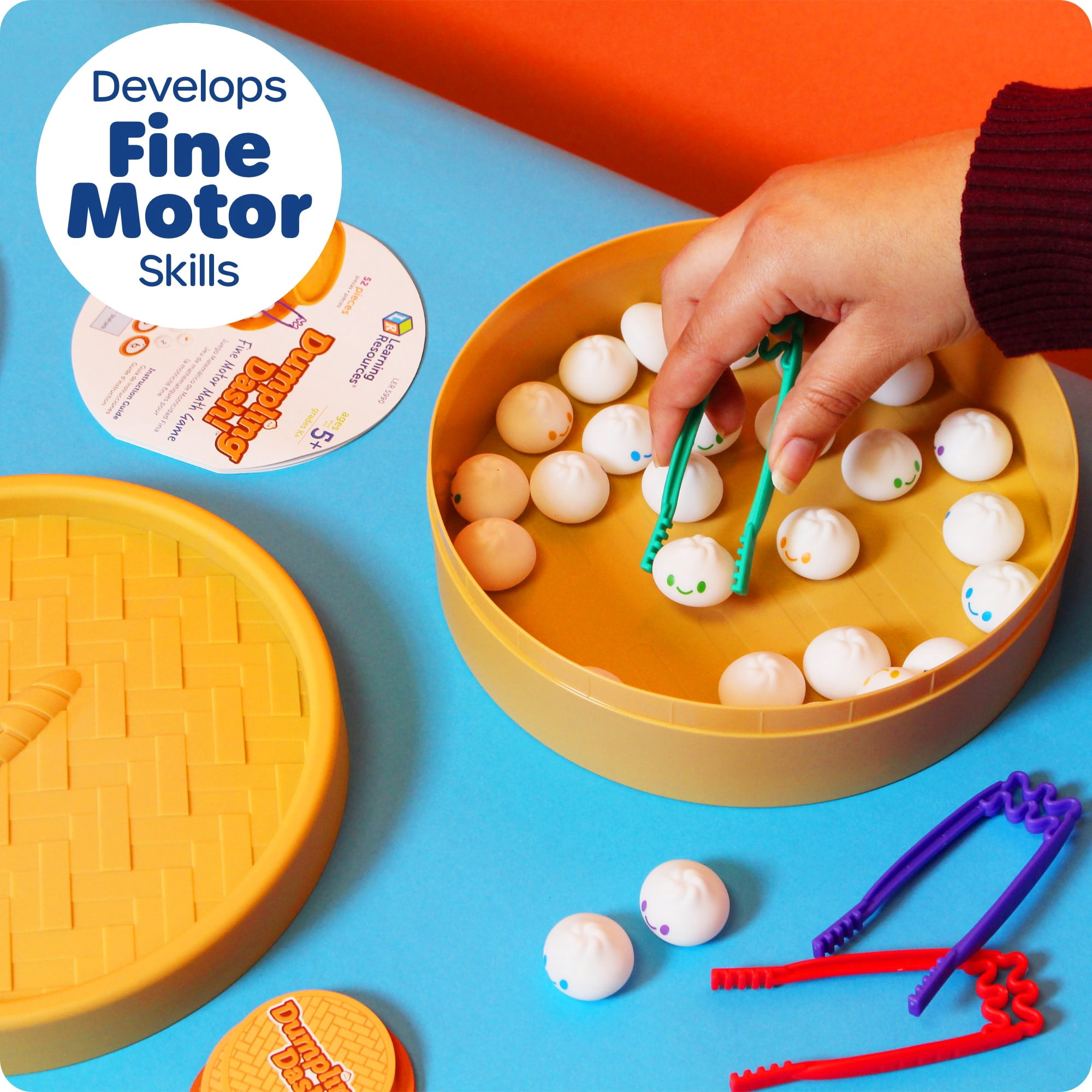 Learning Resources Dumpling Dash! Fine Motor Math Board Games, Counting Toy, Ages 5 and up