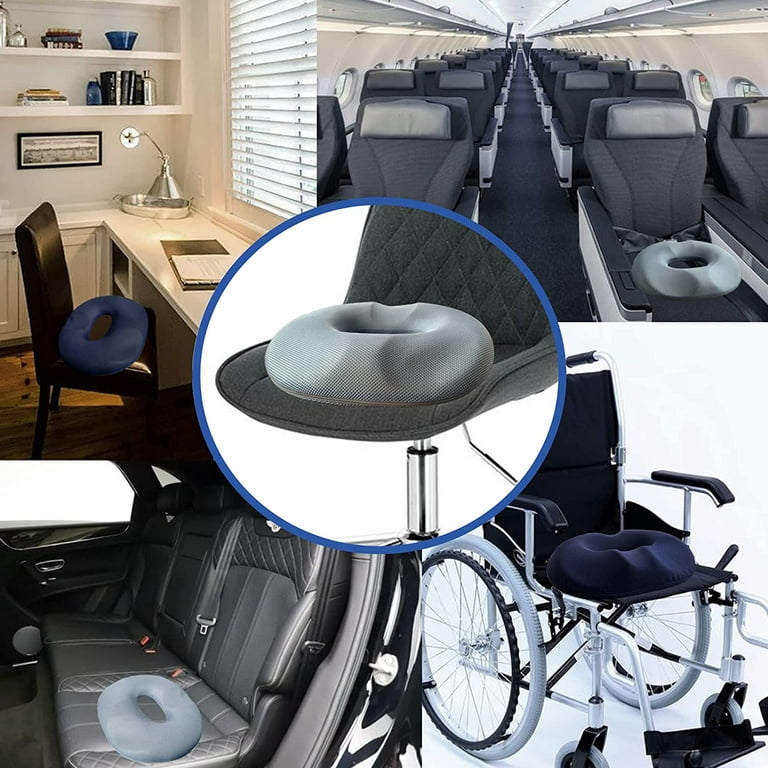 TRIANU Donut Pillow, Hemorrhoid Seat Cushion for Office Chair, Premium  Memory Foam Chair Cushion, Sciatica Pillow for Sitting Tailbone Pain Car Seat  Cushions, Blue 