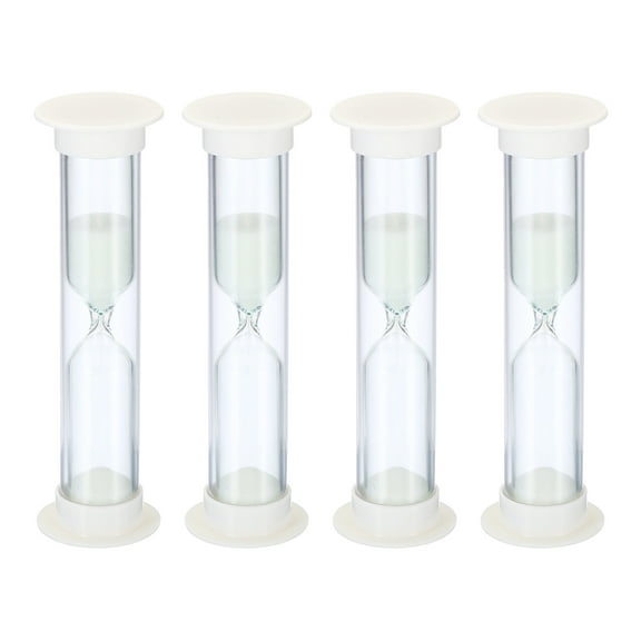 Uxcell 3 Minute Sand Timer, 4pack Small Sandy Clock, Count Down Sand Glass White
