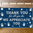 thumbnail image 2 of LUUFILx Blue Background Thank You Banner with Handprint and Star Elements Appreciation Party Decorations, 2 of 7