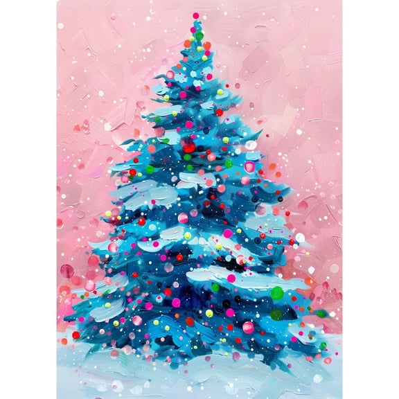 5D Diamond Art Merry Christmas Tree DIY Paint with Full Drill Round Diamond Gems Painting by Number Kits for Adults Art Craft Home Wall Decor 15.8x19.8in