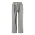 thumbnail image 4 of Vedolay Mens Pants Linen Casual Pants Fashion Loose Fit Drawstring Beach Trousers Grey,3XL, 4 of 4