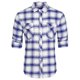 thumbnail image 1 of sourcing map Camisa De Franela Estampado De Cuadros Mangas Largas Botón Arriba Cuello V Para Hombres Azul Y Blanco 44 Unique Bargains Camisa, 1 of 7