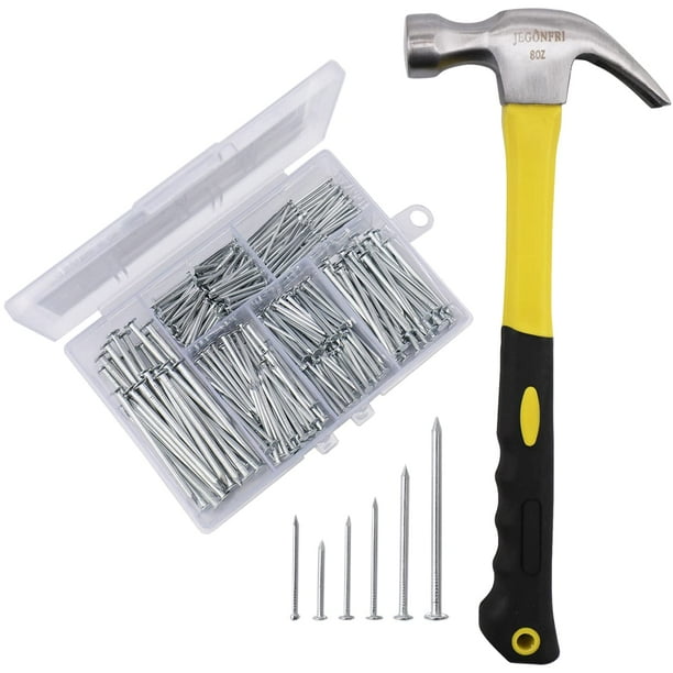 Kit surtido de herrajes JEGONFRI con 2 clavos y un martillo de 225 g