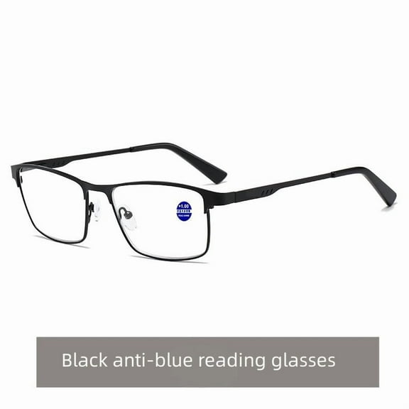 Reading Glasses for Men Blue Light Blocking Computer Readers Metal Frame Eyewear Magnification 1.0x,Black