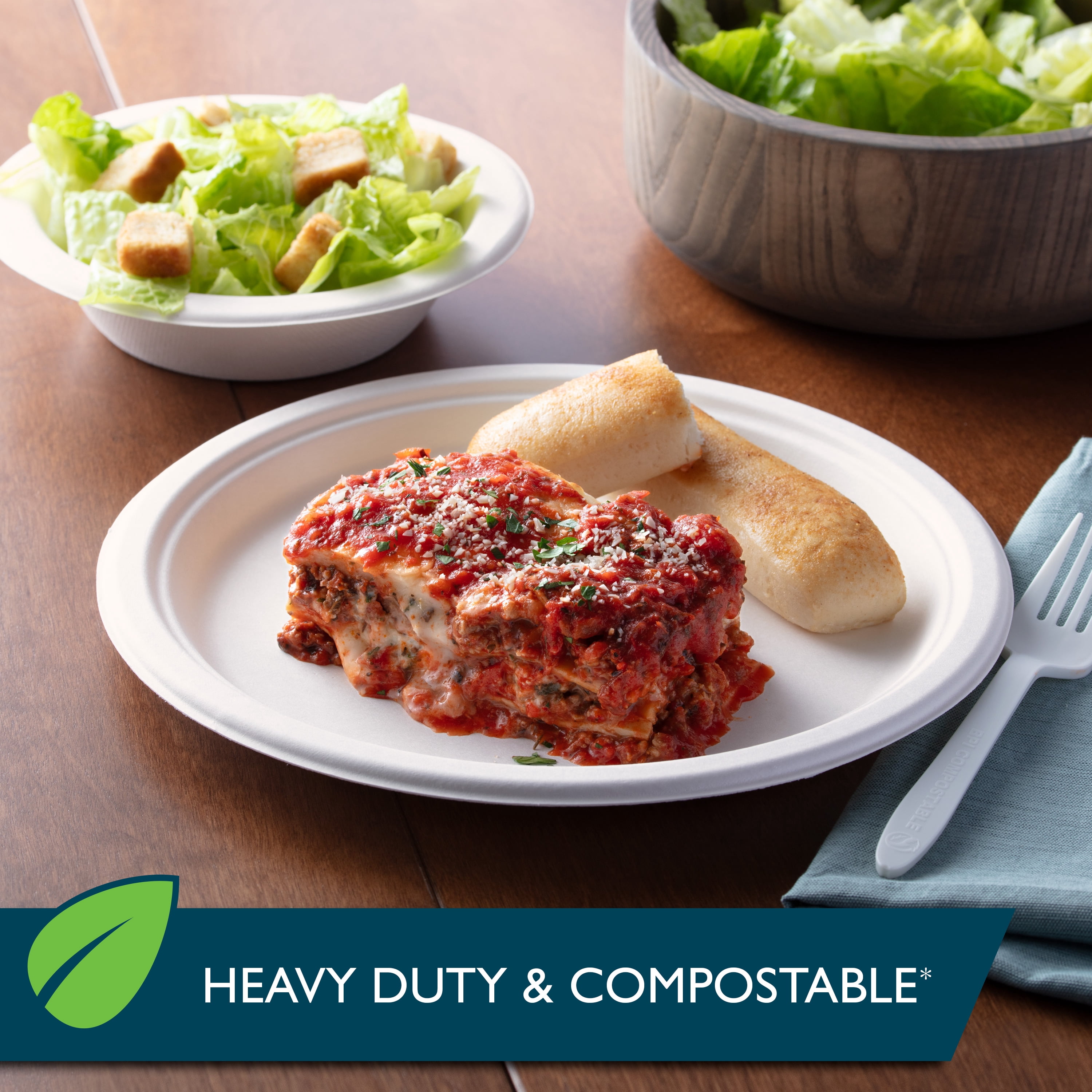 (4 pack) Hefty ECOSAVE Compostable Paper Plates, 10-1/8 inch, 16 Count