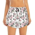 thumbnail image 2 of Sigee Rose Flowers for Women's Athletic Shorts High Waisted Running Shorts Pocket Sporty Short Gym Elastic Workout Shorts, 2 of 9