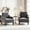 Dark Grey, variant on Mid Century Modern Upholstered Accent Chair with Armrests and Side Pocket, Chenille Fabric, Solid Wood Legs, Comfy Reading Seat for Living Room, Bedroom, Yellow