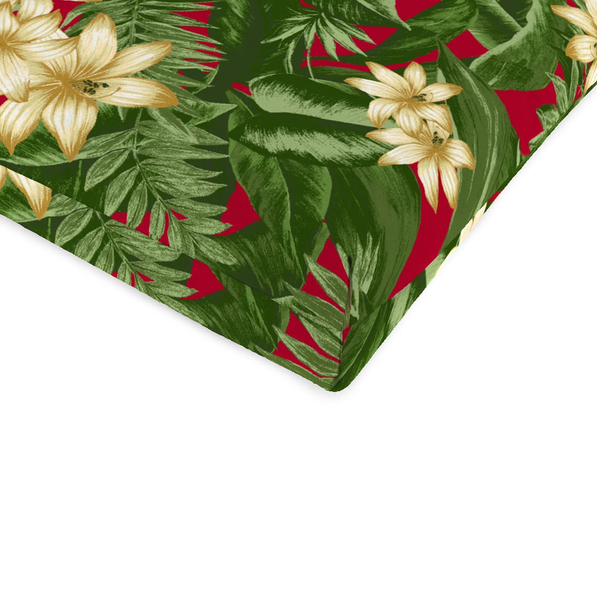 Jordan Manufacturing 44" x 22" Acadia Bordeaux Red Tropical Rectangular Outdoor Chair Cushion with Ties and Hanger Loop