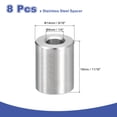 thumbnail image 2 of 8 Pcs Entretoises en Acier Inoxydable 304 9/16 Pouces OD x 1/4 Pouces ID x 11/16 Pouces Longueur(14x6x18mm) Vis Support de Bague Finition Simple Non Filetée Entretoises Rondes en Métal pour Vis M3 Boulons et Tringles, Argent, 2 of 6