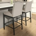 thumbnail image 5 of Amisco Perry Plus 30 In. Bar Stool - Cream Faux Leather / Black Metal, 5 of 9