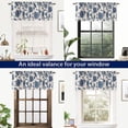 thumbnail image 4 of DriftAway Freda Jacobean Floral Linen Blend Blackout Thermal Insulated Energy Saving Privacy Window Curtain Valance Rod Pocket 2 Layers Single 50 Inch by 18 Inch plus 2 Inch Header Navy Beige, 4 of 7