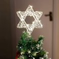 thumbnail image 3 of Star of David Hanukkah Christmas Rattan Tree Topper with Warm White LED String, Wire Weaving, Battery Powered, 7'' Star Tree Topper for Chanukah, Diwali, Birthday, Wedding, Parties & Home, 3 of 6