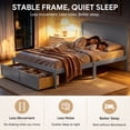 thumbnail image 2 of Full Size Bed Frame with Storage, UHOMEPRO Full Bed with Headboard and Under-Bed Storage Drawers, Easy Assembly Sturdy Platform Bed Frame, Space Saving, No Box Spring Needed, 2 of 9
