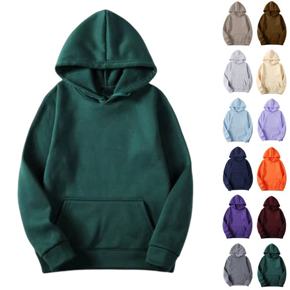 Husipze Oversized Hoodies for Women Long Sleeve Drawstring Solid Color Casual Hooded Pullover Sweatshirt with Kangaroo Pockets for Fall Winter Army Green S